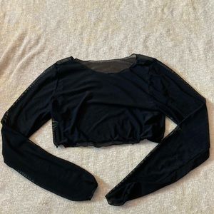 Sheer long sleeve crop top